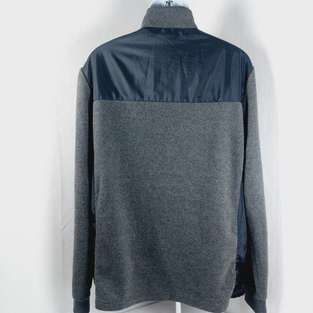 Apt. 9 Men's Black Gray Mock Neck Shell Fleece Full Zip Jacket Size L